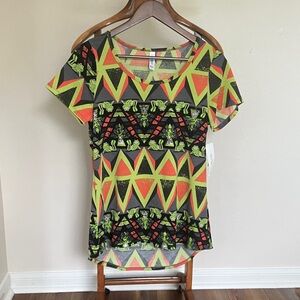 LuLaRoe Colorful Geometric Short Sleeve Top